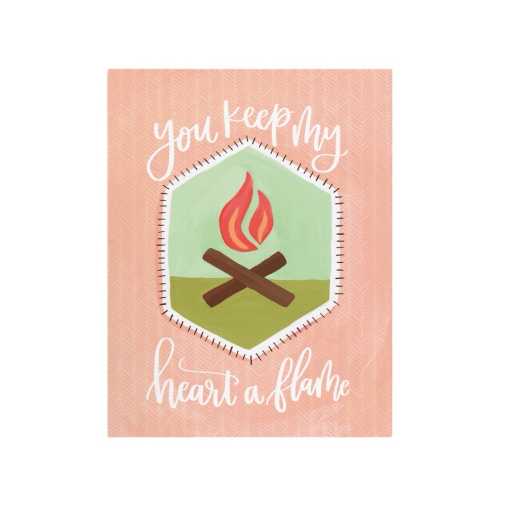 1CANOE2 "You Keep my Heart aflame" Greeting Card, NWT